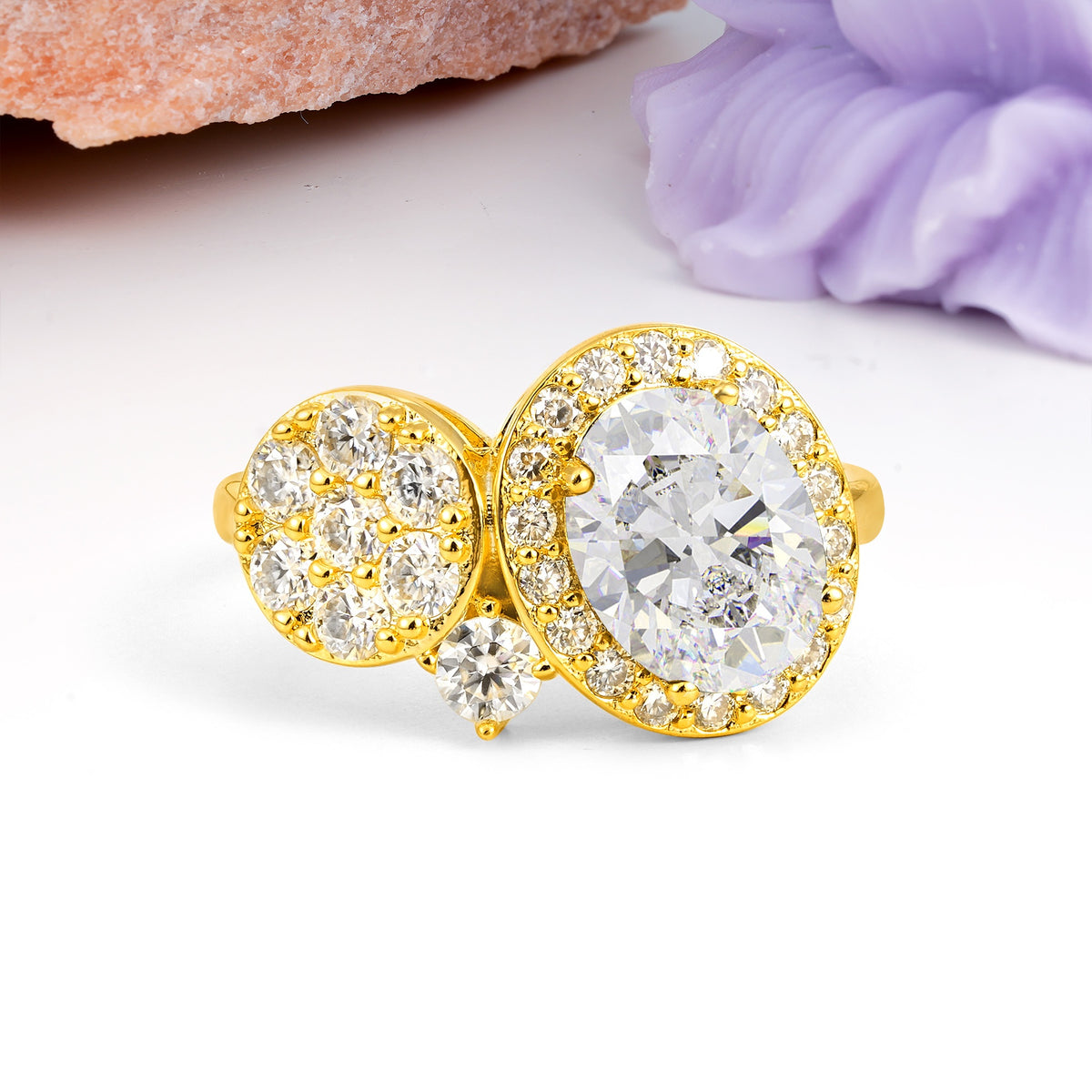Unique 4-Prong Oval Cut Moissanite Engagement Ring - Additional view