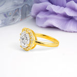 Unique 4-Prong Oval Cut Moissanite Engagement Ring - Additional view