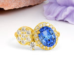 Unique 4-Prong Oval Cut Sapphire Engagement Ring - Additional view