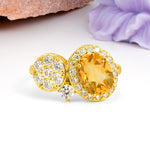 Unique 4-Prong Oval Cut Citrine Engagement Ring - Additional view