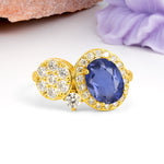 Unique 4-Prong Oval Cut Tanzanite Engagement Ring - Additional view