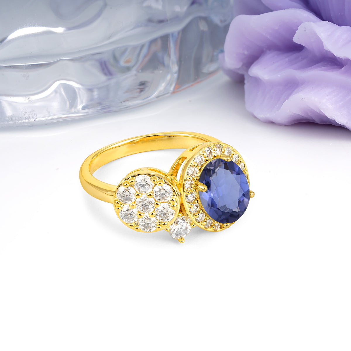 Unique 4-Prong Oval Cut Tanzanite Engagement Ring - Additional view