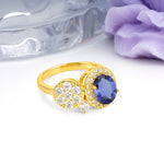 Unique 4-Prong Oval Cut Tanzanite Engagement Ring - Additional view