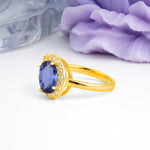 Unique 4-Prong Oval Cut Tanzanite Engagement Ring - Additional view