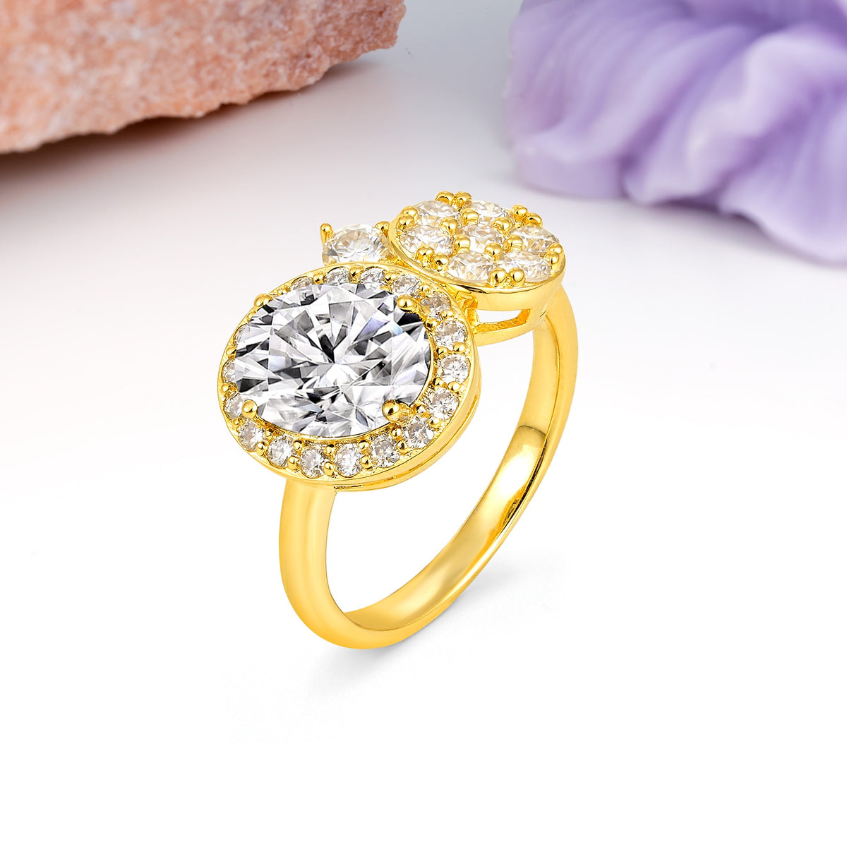 Unique 4-Prong Oval Cut Lab Diamond Engagement Ring - Additional view