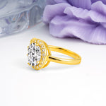 Unique 4-Prong Oval Cut Lab Diamond Engagement Ring - Additional view