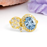 Unique 4-Prong Oval Cut Aquamarine Engagement Ring - Additional view