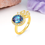 Unique 4-Prong Oval Cut Alexandrite Engagement Ring - Additional view