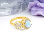 Unique 4-Prong Oval Cut Moonstone Engagement Ring - Additional view