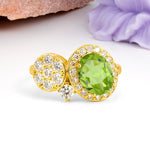 Unique 4-Prong Oval Cut Peridot Engagement Ring - Additional view