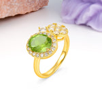 Unique 4-Prong Oval Cut Peridot Engagement Ring - Additional view