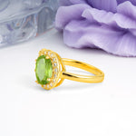 Unique 4-Prong Oval Cut Peridot Engagement Ring - Additional view