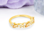 Distinctive And Luxurious 2-Prong Marquise Cut Citrine Wedding Ring - Additional view