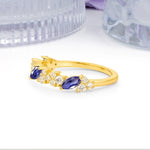 Distinctive And Luxurious 2-Prong Marquise Cut Tanzanite Wedding Ring - Additional view