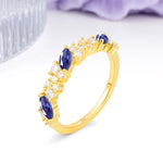 Distinctive And Luxurious 2-Prong Marquise Cut Tanzanite Wedding Ring - Additional view