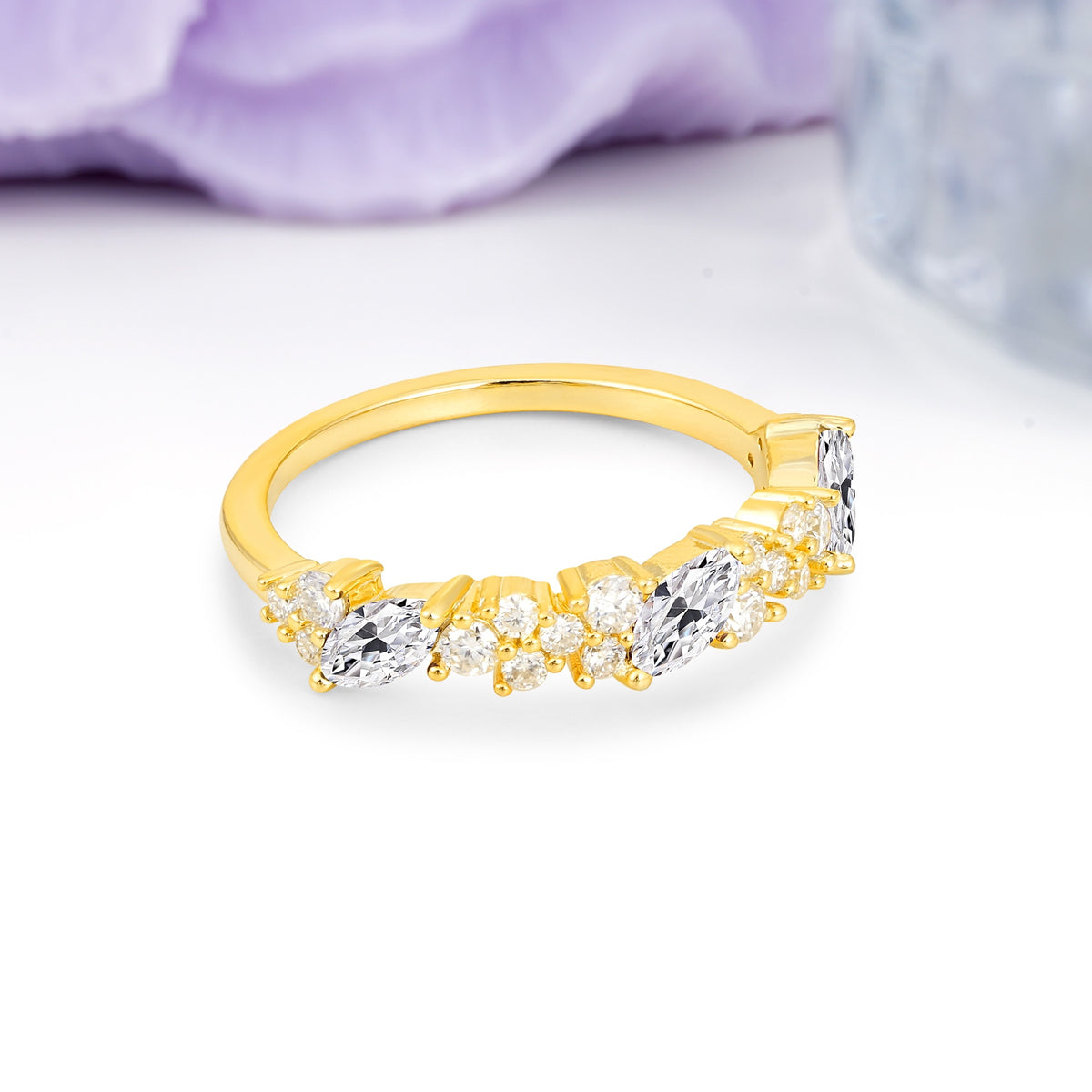 Distinctive And Luxurious 2-Prong Marquise Cut Lab Diamond Wedding Ring - Additional view