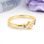Unique and Minimalist 4-Prong Round Cut Sapphire Engagement Ring - Additional view