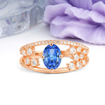 Unique Openwork, Luxurious 4-Prong, Oval Cut Sapphire Engagement Ring - Additional view