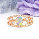 Unique Openwork, Luxurious 4-Prong, Oval Cut Fire Opal Engagement Ring - Additional view