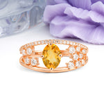 Unique Openwork, Luxurious 4-Prong, Oval Cut Citrine Engagement Ring - Additional view