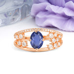 Unique Openwork, Luxurious 4-Prong, Oval Cut Tanzanite Engagement Ring - Additional view