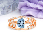 Unique Openwork, Luxurious 4-Prong, Oval Cut Aquamarine Engagement Ring - Additional view
