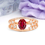 Unique Openwork, Luxurious 4-Prong, Oval Cut Ruby Engagement Ring - Additional view