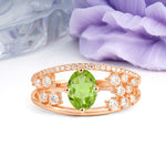 Unique Openwork, Luxurious 4-Prong, Oval Cut Peridot Engagement Ring - Additional view