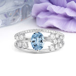 Unique Openwork, Luxurious 4-Prong, Oval Cut Aquamarine Engagement Ring - Additional view