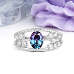 Unique Openwork, Luxurious 4-Prong, Oval Cut Alexandrite Engagement Ring - Additional view