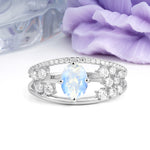Unique Openwork, Luxurious 4-Prong, Oval Cut Moonstone Engagement Ring - Additional view