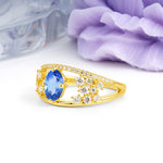 Unique Openwork, Luxurious 4-Prong, Oval Cut Sapphire Engagement Ring - Additional view