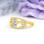 Unique Openwork, Luxurious 4-Prong, Oval Cut Lab Diamond Engagement Ring - Additional view