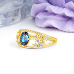 Unique Openwork, Luxurious 4-Prong, Oval Cut Alexandrite Engagement Ring - Additional view
