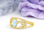 Unique Openwork, Luxurious 4-Prong, Oval Cut Moonstone Engagement Ring - Additional view
