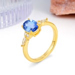 Classic and Luxurious 4-Prong Oval Cut Sapphire Engagement Ring - Additional view
