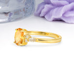 Classic and Luxurious 4-Prong Oval Cut Citrine Engagement Ring - Additional view