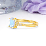 Classic and Luxurious 4-Prong Oval Cut Moonstone Engagement Ring - Additional view