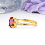 Classic and Luxurious 4-Prong Oval Cut Ruby Engagement Ring - Additional view