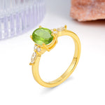 Classic and Luxurious 4-Prong Oval Cut Peridot Engagement Ring - Additional view