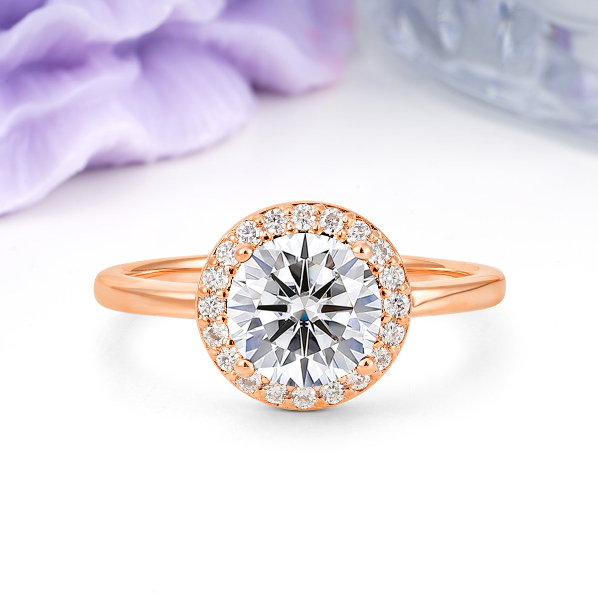 Luxurious 4-Prong Round Cut Lab Diamond Engagement Ring - Additional view