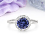 Luxurious 4-Prong Round Cut Tanzanite Engagement Ring - Additional view
