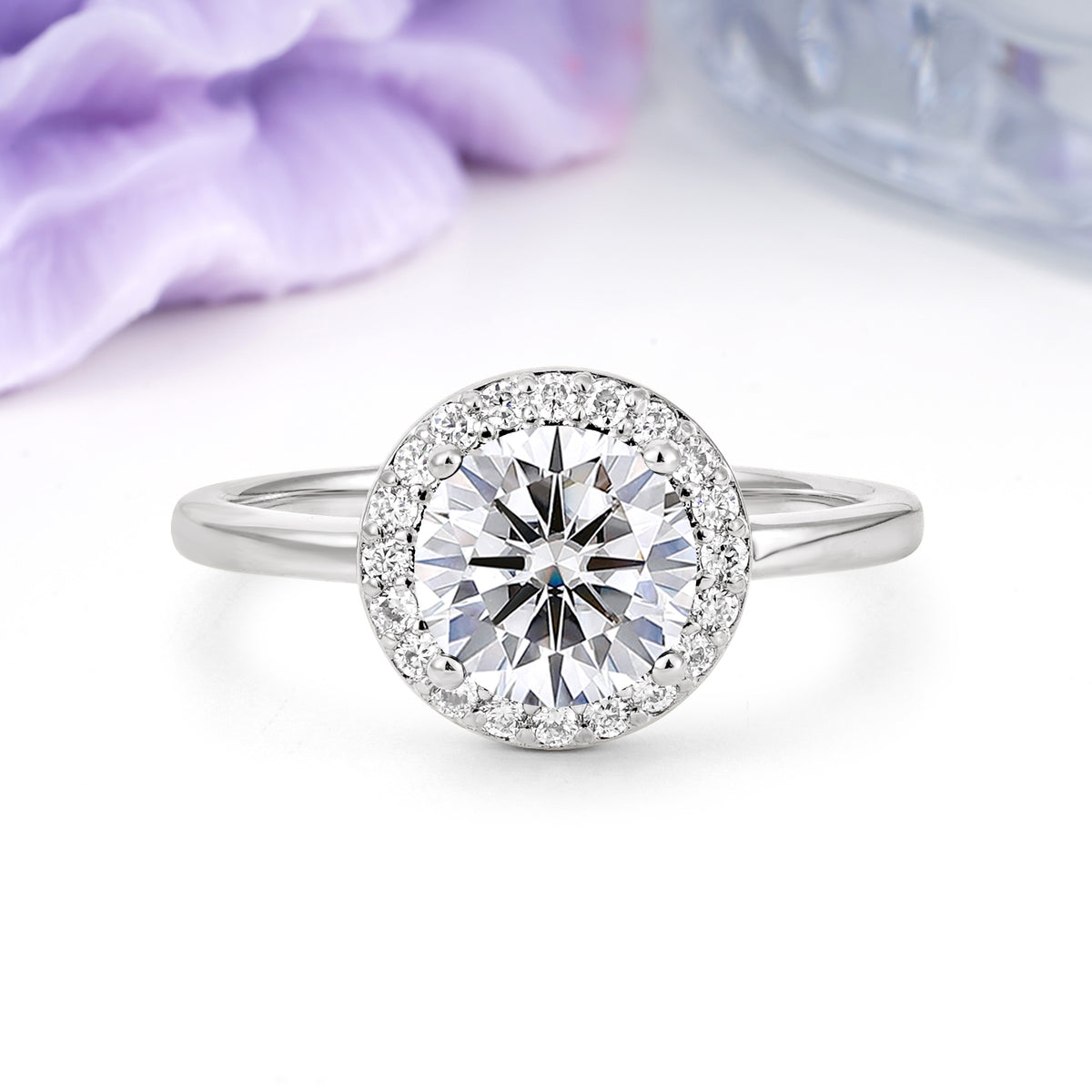 Luxurious 4-Prong Round Cut Lab Diamond Engagement Ring - Additional view