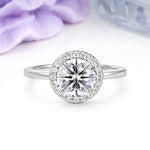 Luxurious 4-Prong Round Cut Lab Diamond Engagement Ring - Additional view