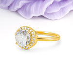 Luxurious 4-Prong Round Cut Moissanite Engagement Ring - Additional view