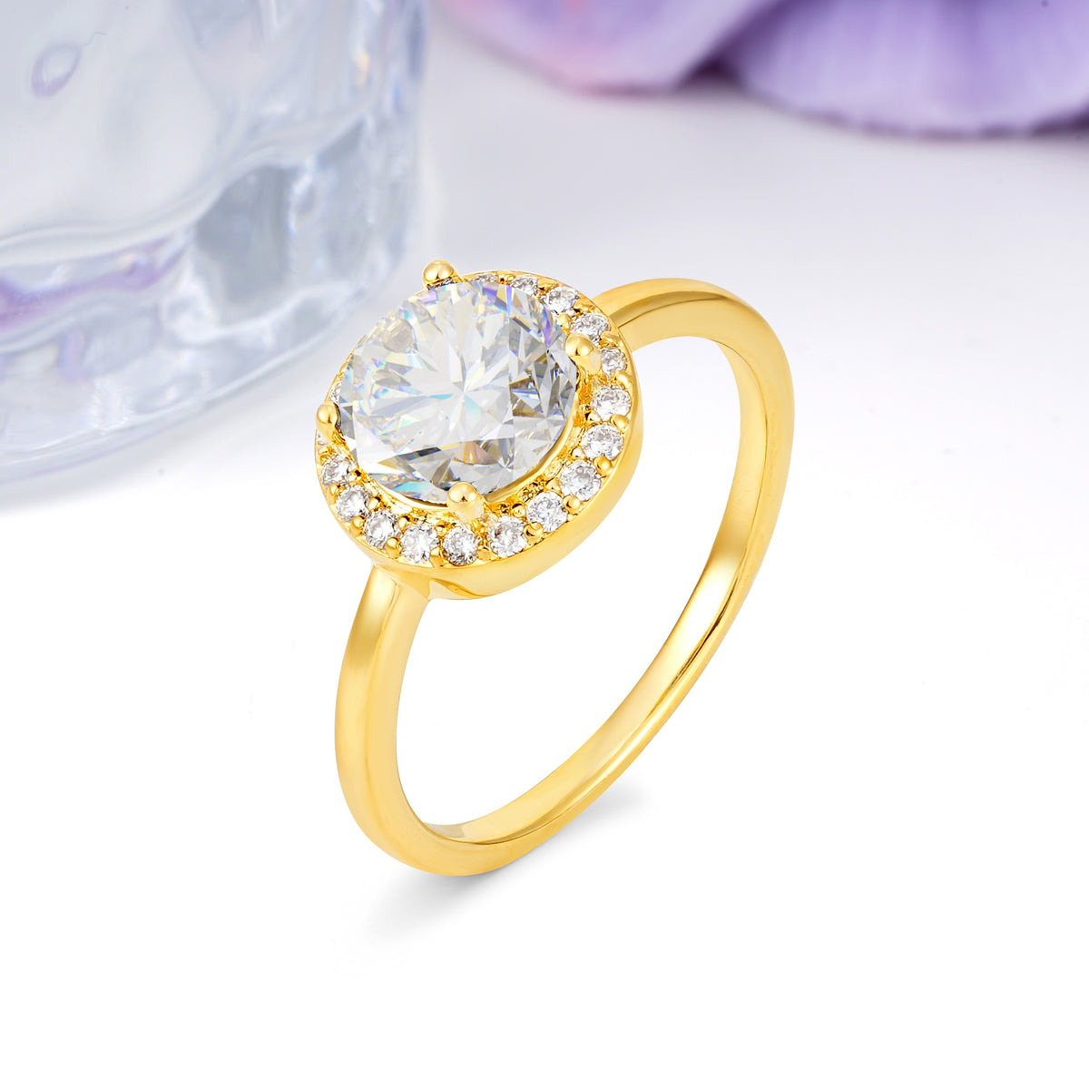 Luxurious 4-Prong Round Cut Moissanite Engagement Ring - Additional view