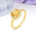 Luxurious 4-Prong Round Cut Citrine Engagement Ring - Additional view