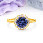 Luxurious 4-Prong Round Cut Tanzanite Engagement Ring - Additional view