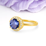 Luxurious 4-Prong Round Cut Tanzanite Engagement Ring - Additional view