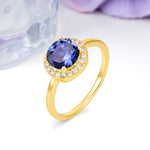 Luxurious 4-Prong Round Cut Tanzanite Engagement Ring - Additional view